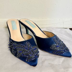 Blue By Betsy Johnson Blush Coset Embellished Heeled Mules